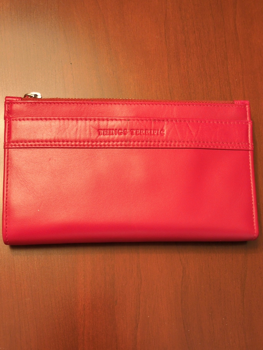 Red Leather Wallet By Australian brand Things Terrific - Never Used